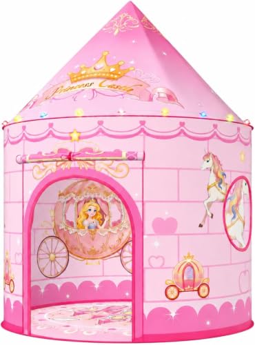EagleStone Princess Pop Up Play Tent for Kids Girls with LED Lights