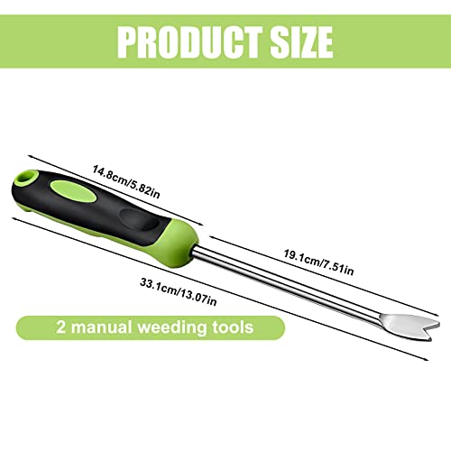 Homury Garden Dandelion Hand Weeder Tool 2 Pieces Stainless Steel Garden Weeding Tool Lawn Accessories Garden Dandelion Hand Weeder Tool Manual Tool, Hand Weed Puller For Garden Lawn Yard Balcony #TOP2