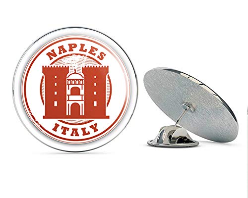 Naples Italy Grunge Travel Stamp Round Metal 0.75