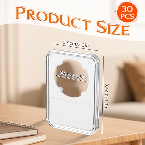 Caja para monedas 30 piezas tamaño 38 mm color blanco miniatura 2