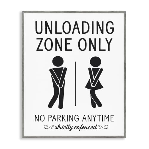 'Unloading Zone Witty Bathroom Symbols Casual'| Framed Giclee Art