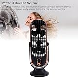 Qcwwy Portable Desk Fan Tower Fan Oscillating Portable Rechargeable Table 5 Speeds Brushless Motor USB Rechargeable Desk Personal Quiet Table for Home Office (Black) - Image 4
