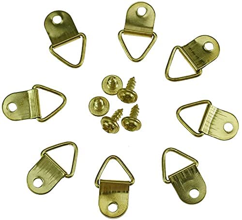 RED APPEL 10 Golden Small Metal Photo Picturre Frame Hook Hanger Triangle Ring Single Hole with Screws (B0CTX9LRJN) Amazon Price History, Amazon Price Tracker