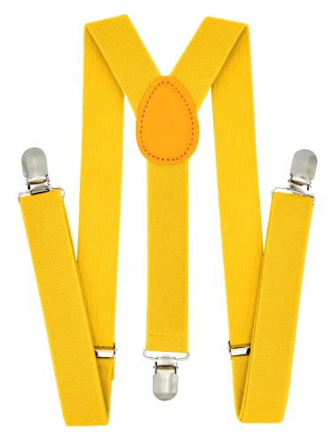 Image of Trilece Kids Boys Suspenders - Adjustable Elastic Y Back and Strong Clips - Various Solid Colors