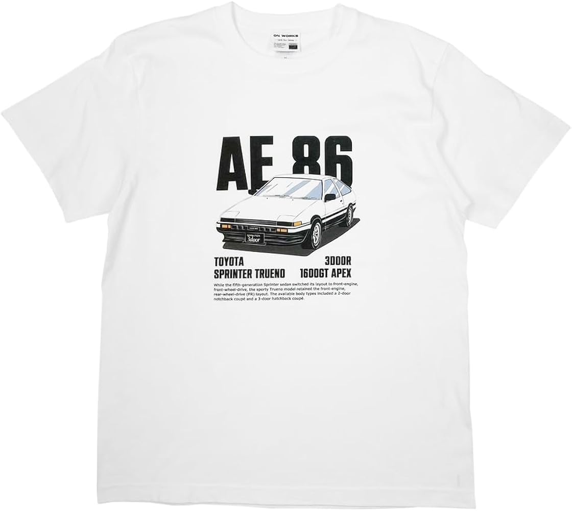 トヨタ　スプリンター　トレノ　AE86 半袖　Tシャツ XL 白　タグ付き　新品 Lサイズ 新品 トヨタ AE86 スプリンター トレノ 半袖Tシャツ