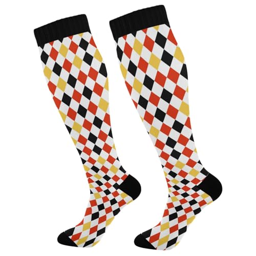 Royal Stewart Tartan Compression Socks for Women Sock Men Knee High Stockings for Running Athletic Hiking Cycling 1 Pair