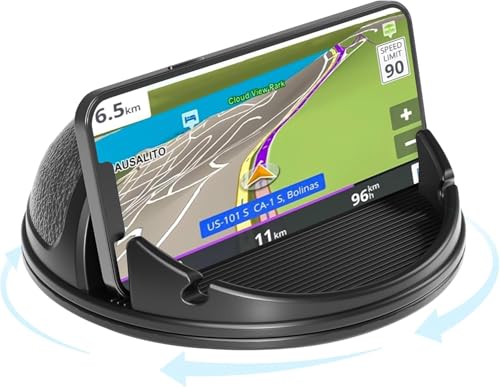 CINATI Supporto per telefono da auto, [rotazione orizzontale a 360°] Supporto per telefono in silicone per cruscotto auto, supporto per cellulare a mani libere compatibile con iPhone e telefoni