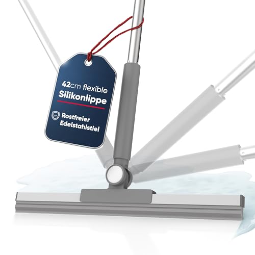 PinPro Wasserschieber 152cm lang mit Edelstahl Stiel und 42cm weichen...