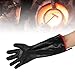 18in Heat Fire Resistant Gloves Versatile Safety Gloves Flame Retardant Oil Proof Heavy Neoprene Gloves Extended 18-Inch Length for Oven