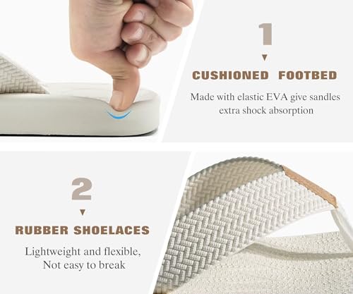 Image of KuaiLu Mens Flip Flops Arch Support Comfortable Summer Beach Thong Sandals Yoga Foam Cushion Slip on Slippers