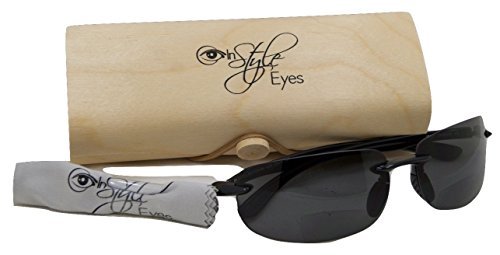 In Style Eyes Lovin Mawi Bifocal Wrap Around Sunglasses, Polarized Reading Glasses Reduce Sun Glare, Near Invisible Line Lens, Black, 1.5x3
