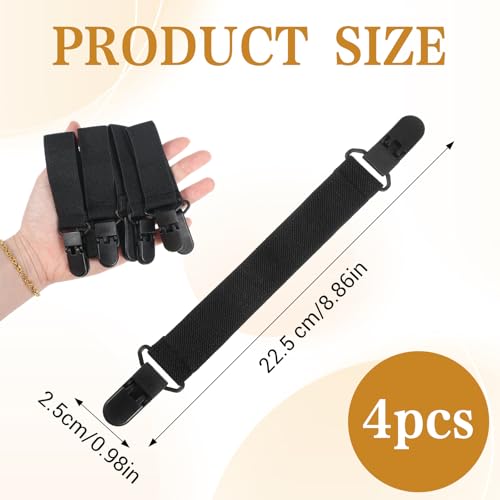 Elegaperma 4 Pcs Boot Straps for Jeans, Pant Leg Straps Alloy Buckle Design, Boots Strap for Cowboy Elastic Webbing for Motorcycle Riding and Outdoor Activities