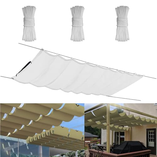 Einziehbare Welle Sonnensegel 1x2M, Verstellbar Aufrollbar Sonnenschutz Mit ösen, Spannmarkise Beschattung, Markise Wasserdicht Verstellbar Markisenstoff Für Terrassenüberdachung - Weiss