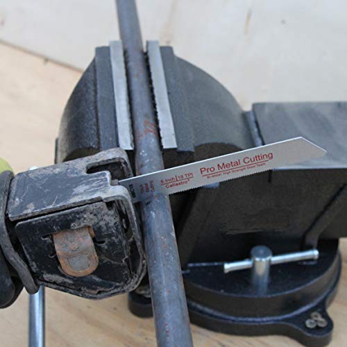 6-Inch Thick Metal Cutting Reciprocating Saw Blades (18 Tpi) Made Of Long Lasting Bi-Metal (Hss Teeth Bonded To Hcs Body) - 8 Pack - Caliastro #TOP5