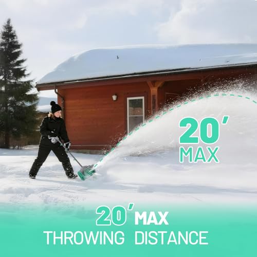 Litheli Cordless Snow Shovel, 20V 12'' Electric Snow Blower for Driveway, Battery Powered Snow Thrower, 4.0Ah Battery and Fast Charger Included - Image 3