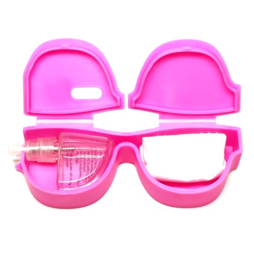 Calabria Kool Klean 2 Pack Eyeglasses Lens Cleaner Kit Pink/Black 15ml Cleaning Spray, White Cleaning Cloth Eyewear Cleaning
