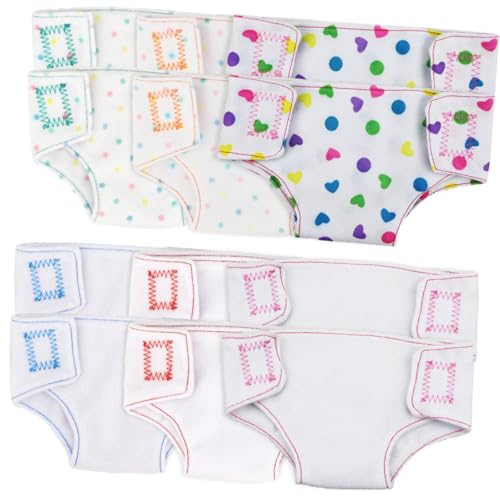 iplusmile 12個 ベビードール製おむ 赤ちゃんごっこ用下着 洗濯可能コッ製 軽量持ち運び簡単 アメリカンガール人形対応 おままごと遊び教育