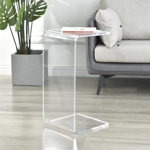 Table d'appoint en C et chevet acrylique transparent pour petits espaces - 6