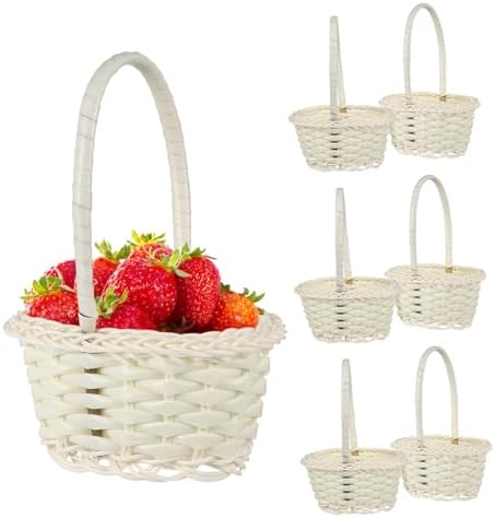 Honbay 6PC Mini Woven Baskets - Tiny Handled Baskets For Candy, Crafts & Party Favors