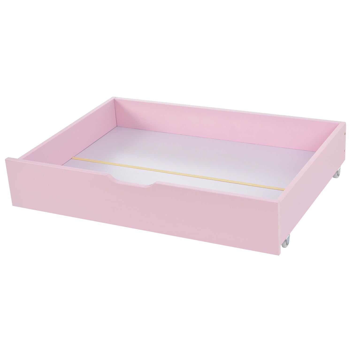 Łóżko dziecięce łóżko domek z kominem, solidna rama z listew, łóżko domek dla dzieci z drewna sosnowego, 90 x 200 cm bez materaca, (opcja 2: z dwiema szufladami do przechowywania) RÓŻOWY,Withdrawers