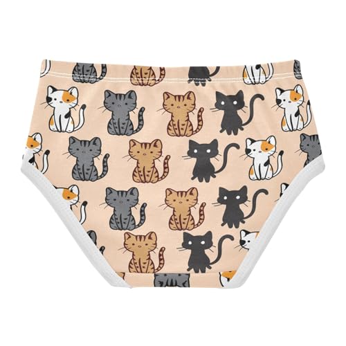 Wusikd Animal Cats Girls' Underwear Cotton Cat Girls Briefs Soft Toddler Underwear 8T2