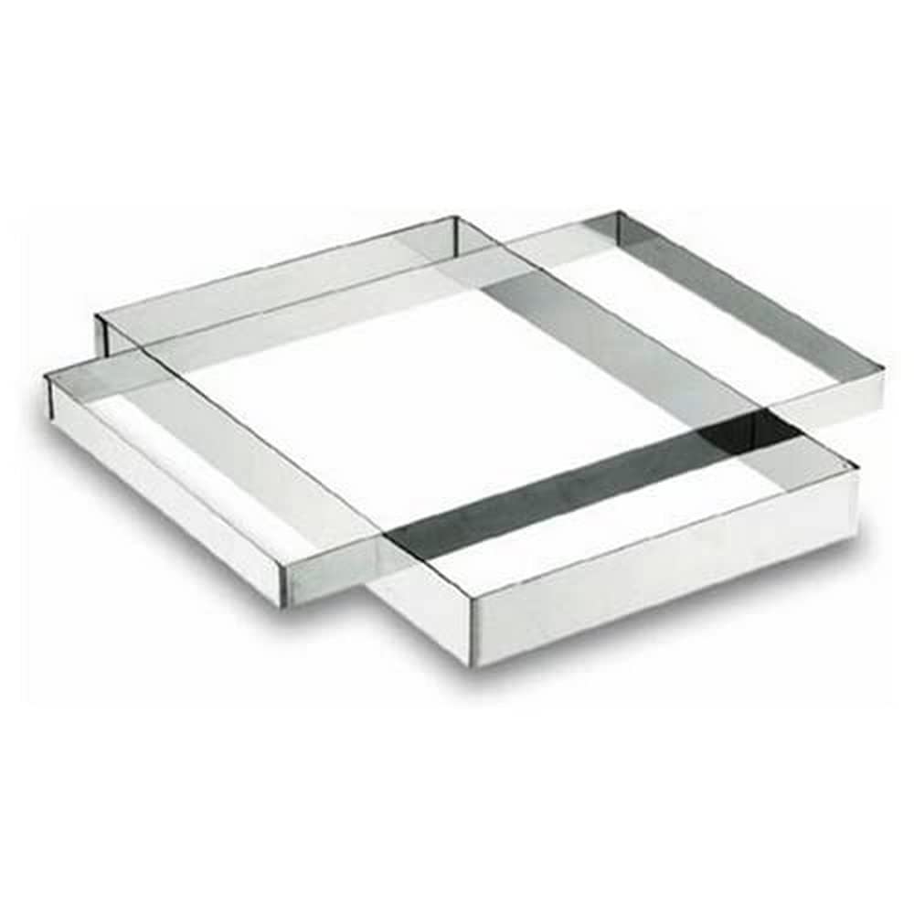 Plat rectangle Lacor 68043 haut de gamme en acier inoxydable pour les tables épurées