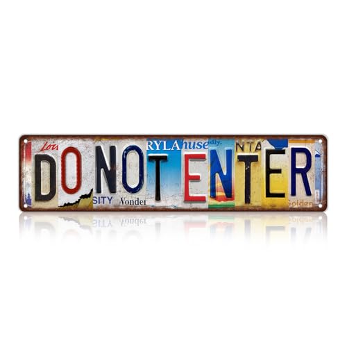 Vintage Do Not Enter Metal Tin Signs Street Signs Outdoor Wall Decor 16 x 4 Inches