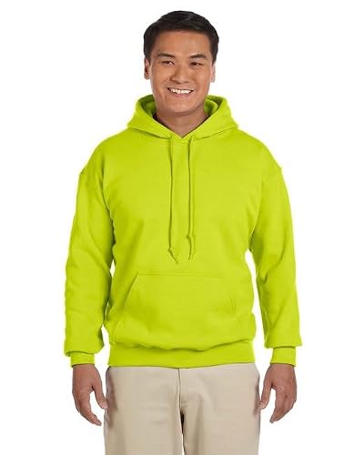 Image of Gildan Heavyweight DryBlend Adult Unisex Hooded Sweatshirt Top / Hoodie (13 Colours) (L) (New Safety Green)