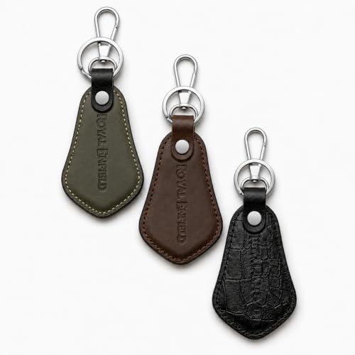 Image of Leather Strap Keychain, Embossed Logo Design, Durable Premium Key Ring for Bike Lovers & Gift Use
