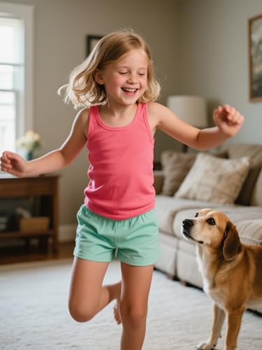 Image of Girls Tank Tops Cotton Sleeveless Undershirt Tank Tops Basic Shirts for Girls Kids Dancewear