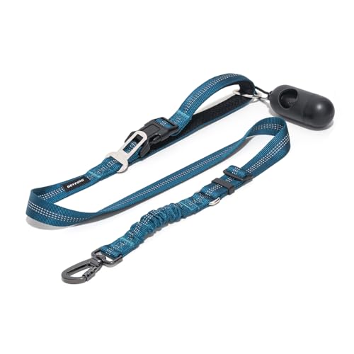 4ft-Dog-Leash-for-Medium-Large-Dogs-with-Shock-Absorption-Car-Seat-Belt-Length-AdjustableComfort-Padded-Handle-Pet-Leash-for-Walking-Training-Dark-Blue-4-FT