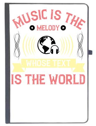 UDNAG Ruled Notebook Diary ‘Music | Music is The Melody Whose Text is The World’, [A5 80Pages 80GSM]
