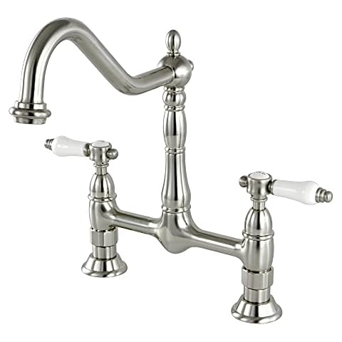 Grifo de cocina central Kingston Brass KS1178BPL, 8 pulgadas, Níquel satinado Cover