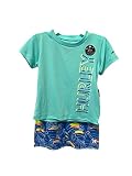 Hurley Infant Boys’ Rash Guard T-Shirt and Swim Trunks Set Pacific Blue Size 24 Months