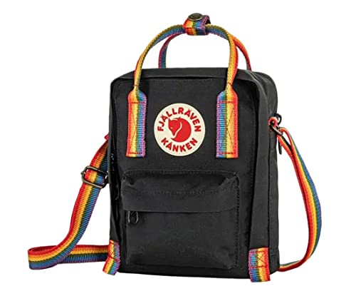 Fjällräven Unisex Kånken Rainbow Sling rucksack, Schwarzes Regenbogenmuster (Mehrfarbig), Einheitsgröße