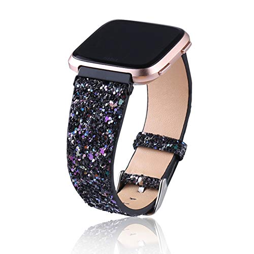 ULTECHNOVO Pulseira de Relógio Glitter Compatível Com Fitbit Versa/Versa 2/ Versa Lite/Versa Se