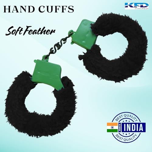 Image of Kaku Fancy Dresses Hand Cuffs for Kids /Phenovo Police Cop Sheriff Officer Handcuff Toy /Police Role Play Costume Accessories Metal Fur Handcuffs /Hathkadi Toy