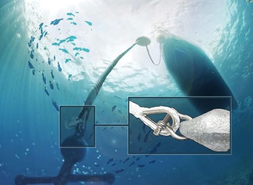 YOUNG MARINE Made 3/8 Inch 100FT 150FT Solid Braid MFP Anchor Line Braided Anchor Rope/Line with Thimble