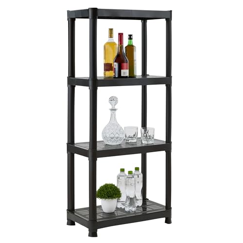 Opiniones de Estante Multiusos disponible en línea para comprar. 42 Italhome Rack De Plástico Chico De 4 Niveles Color Negro, Estante Organizador Resistente Multiusos Soporta 100 Kg