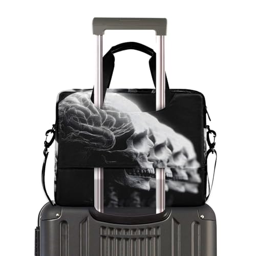 Bolso maletín para laptop con estampado calaveras miniatura 3
