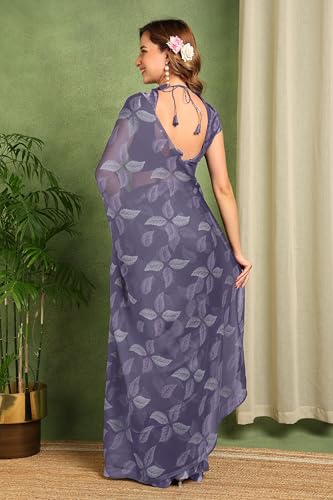 Image of MIRCHI FASHION Saree for Woman Chiffon Floral Printed | Lightweight Comfortable Daily Wear Women's Sari with Unstitched Blouse Piece (Available in 15 Colors)