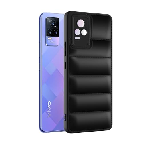 Image of Plus Puffer Case Camera Protection Soft Back Cover for Vivo Y73 2021 | Vivo V20 2021 | Vivo Y73 4G - Black