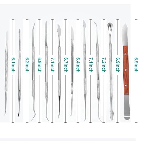 Image of 10 PCS Dental Wax Carving Tools Stainless Steel Waxing Modeling Kits | Wax Carvers Set Plaster Knife Metal Clay Sculpting Pottery Sculpture Tools Double Ended Tools