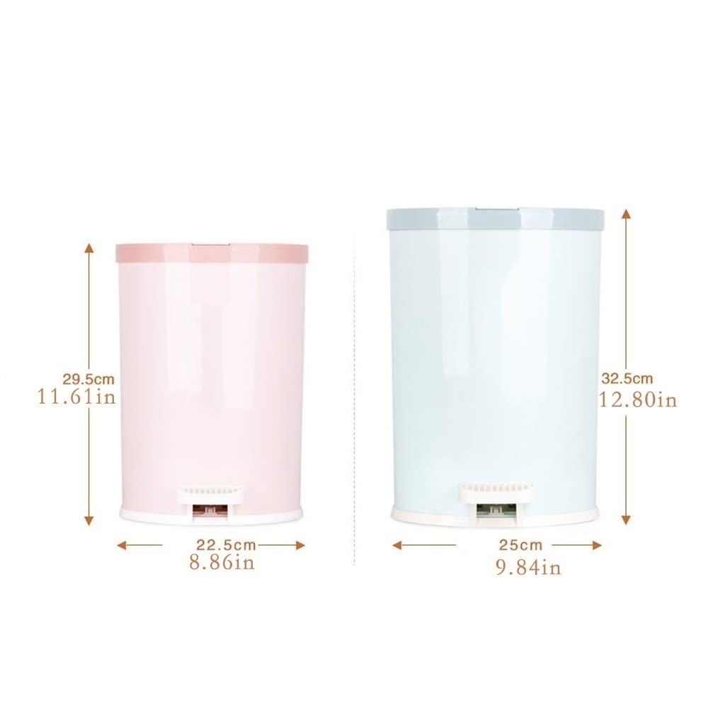 Papelera de Escritorio Cubo de basura con pedal silencioso de 6l/9l, for el hogar, sala de estar, baño, cocina, cubo de basura cubierto grande, cubo sanitario de plástico for oficina Cubo de Basura(Be