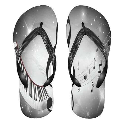 Nander Piano Keys and Note Patterns Sandal Flip Flops of Men's & Women's,Beach Slippers Flip Flops Shower Shoes