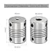 uxcell 5 Pcs Aluminum Alloy Shaft Coupling 3mm to 6.35mm, Flexible Coupling Motor Connector Joint, Stepper Motor Coupler for CNC Machine & 3D Printer (L25xD19)
