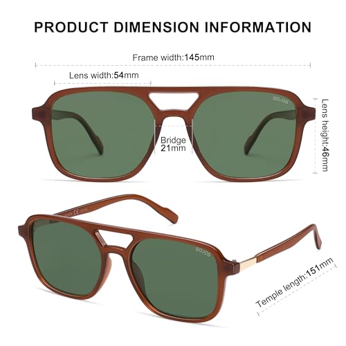 Image of SOJOS Retro Aviator Sunglasses for Women Men,Trendy Rectangle Womens Mens Shades Sun Glasses SJ2202