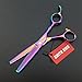 6.0 Inches Professional hair cutting thinning scissors set with razor (Rainbow)