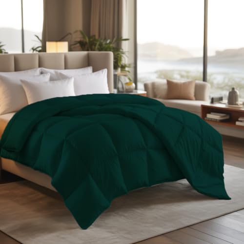Image of Earthlycozy 300GSM Premium Comforter - Hypoallergenic, Breathable, Reversible, Lightweight, All-Season, AC Friendly and Machine Washable (Teal, Single)