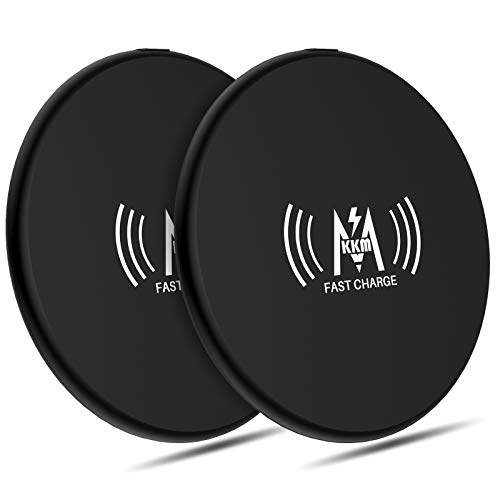 KKM 2 Pack Wireless Charger 10W Qi-Certified Fast Wireless Charging Pad Compatible with iPhone 12/12 Pro/12 Pro Max/12 Mini/11/11 Pro Max/X/XS Max/8 Plus, Samsung S20 FE/S21/S21 Ultra, AirPods Pro